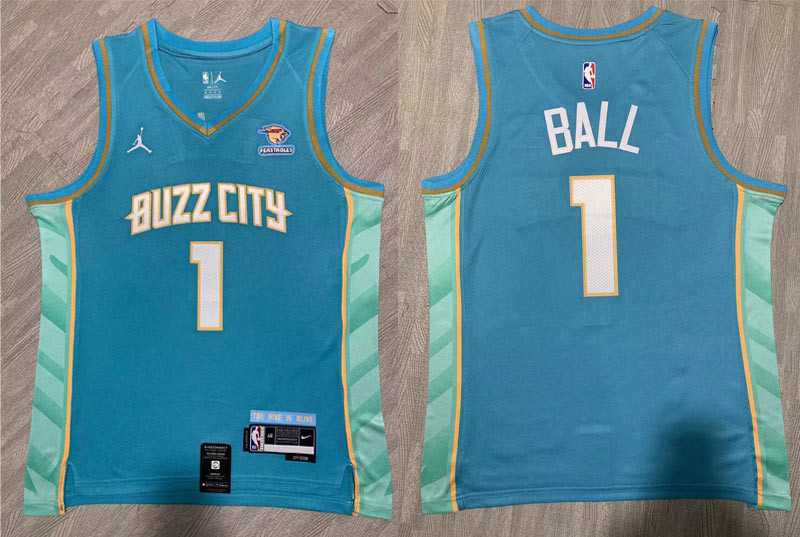 Hornets 1 LaMelo Ball Blue Nike 2023-24 City Edition Swingman Jersey->charlotte hornets->NBA Jersey